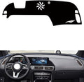 leather dashboard cover Compatible with Mercedes EQC（HUD），dash cover（black）