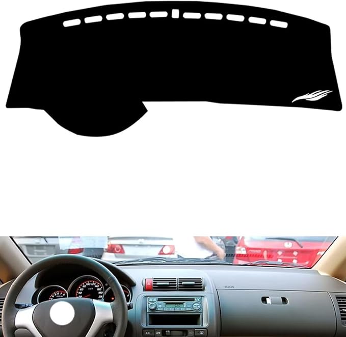 leather dashboard cover Compatible with HONDA City，dash cover（black）