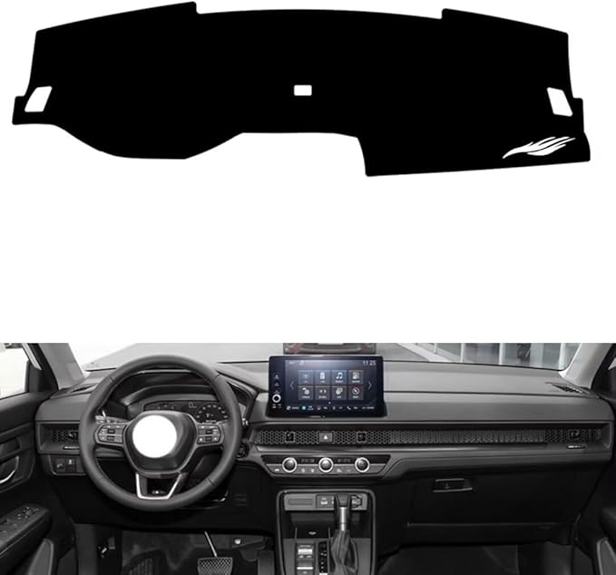 leather dashboard cover Compatible with HONDA CRV（NO HUD,no version of audio） 2023，dash cover（black）