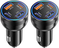 Car Charger USB C, 2Pack 4-Port 65W Cigarette Lighter USB Charger Fast Charging,Dual USB-C & USB-A Car Phone Charger Adapter Accessories for iPhone 17 16 15 14 13 Pro Max,iPad,Samsung,Tablet,Android