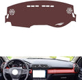 Leather Dashboard Cover Compatible with Citroen C3-XR 2019-20,Dash Board Cover mat Anti-Slip Sun-Proof and dust-Proof(Brown)