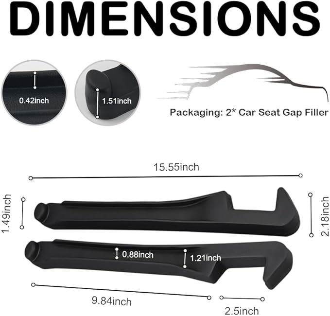 2PCS Car Seat Gap Filler Organizer,3-in-1 Multifunctional Car Gap Seat Filler with Storage Slot & Hook,Premium in Between Cars Seats Catcher Avoids Dropped Items Fits Most Cars
