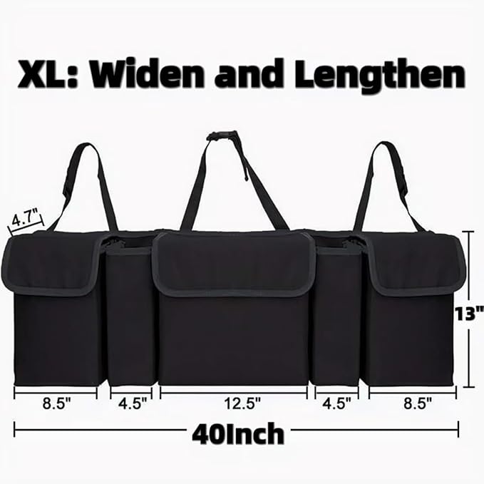 Car Organizers and Storage, Backseat Hanging Organizer with 5 Pockets, Waterproof Collapsible Large Capacity Organization Bag, Interior Accessories Trunk Organizer for Car, SUV, Truck, MPV