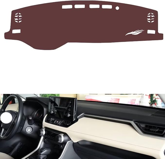 Leather Dashboard Cover Compatible with Toyota RAV4 2021，Dash Cover, Non-Slip Dash Cover, Dash mat Dashboard Cover, Interior Dash Covers