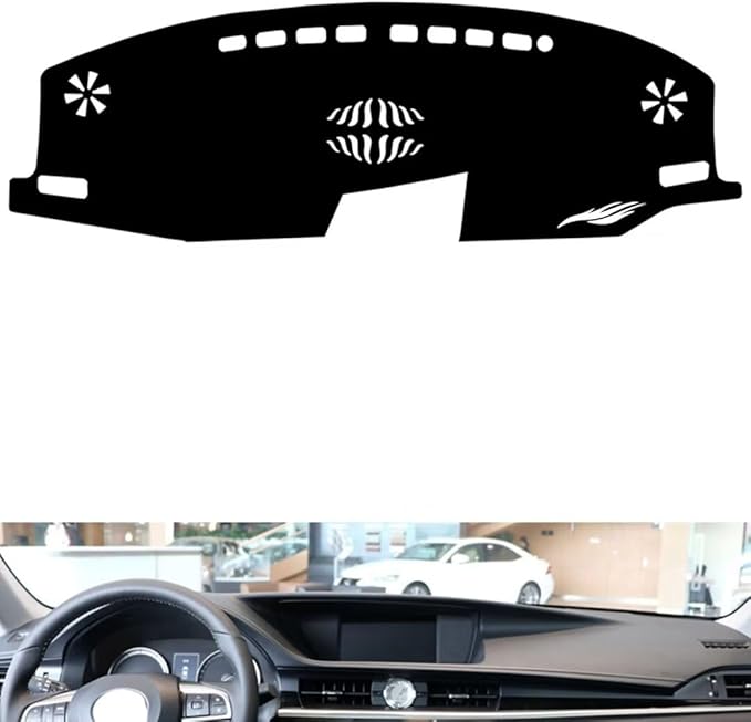 leather dashboard cover Compatible with LEX ES (speaker 2013-2017，dash cover（black）