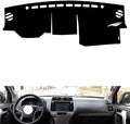 leather dashboard cover Compatible with Toyota Prado（no speakers 2018-2019，dash cover（black）