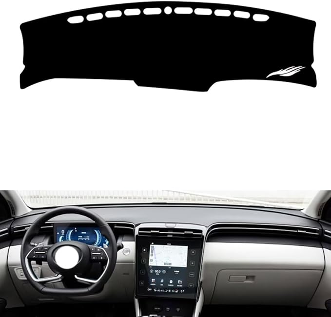 leather dashboard cover Compatible with HyundaiHyundai Tucson L 2021-23，dash cover（black）