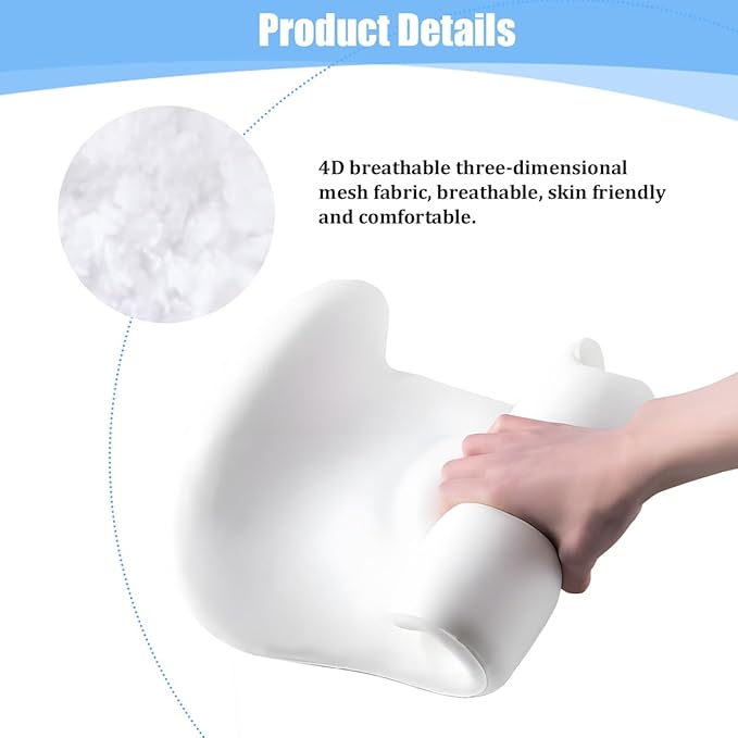 Car Lumbar Support Pillow, Memory Foam Ergonomic Vehicle Lower Back Support Cushion for Back Pain Relief and Sciatica, Automotive Interior Seat Lumbar Pillow, Universal for Vehicles (Black)