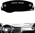 leather dashboard cover Compatible with Citroen Elysee 2014-2018，dash cover（black）