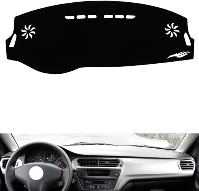 leather dashboard cover Compatible with Citroen Elysee 2014-2018，dash cover（black）