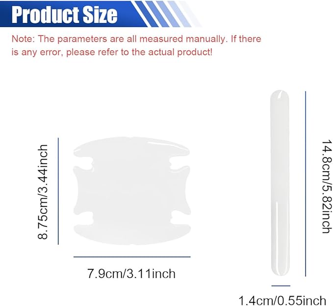 8PCS Transparent Car Door Handle Protector, Waterproof Car Door Cup Paint Guard Sticker, Self-Adhesive Auto Body Exterior Anti-Scratch Protection Trim for Cars, SUVs, Trucks (DoorCup)
