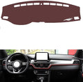 Leather Dashboard Cover Compatible with KIA New Sportage 2018-2021,Dash Board Cover mat Anti-Slip Sun-Proof and dust-Proof(Brown)
