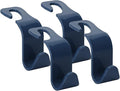 Soleebee 4 Pack Car Headrest Hooks - Universal Auto Hooks, Back Seat Hangers, Storage Organizer (Navy Blue)