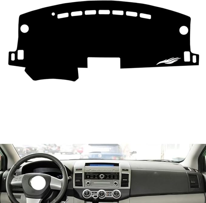 leather dashboard cover Compatible with Mazda 8，dash cover（black）