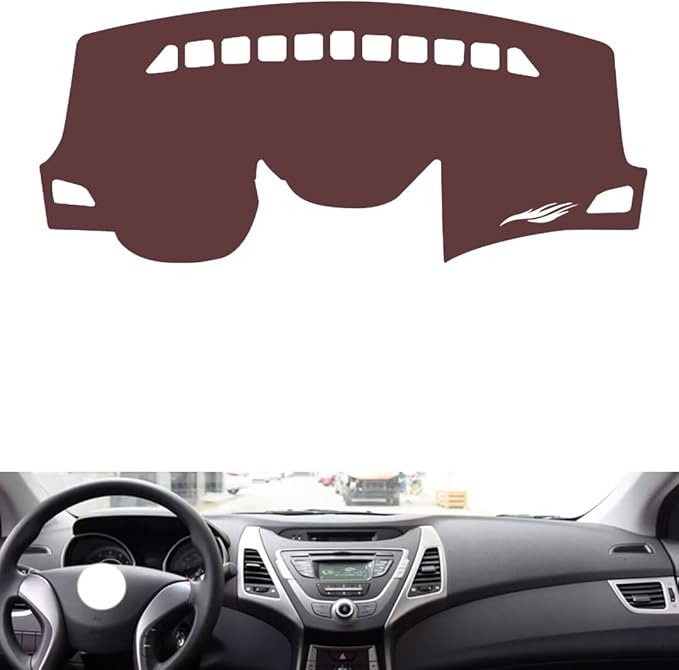 Leather Dashboard Cover Compatible with HyundaiHyundai Elantra 2012-2017，Dash Cover, Non-Slip Dash Cover, Dash mat Dashboard Cover, Interior Dash Covers