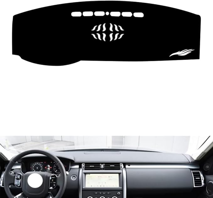 leather dashboard cover Compatible with LR Discovery 5 2017-2021，dash cover（black）