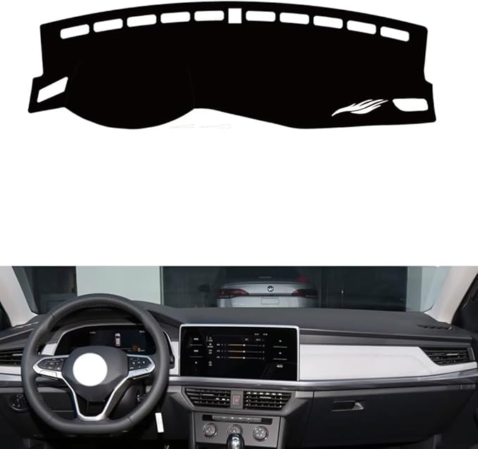 leather dashboard cover Compatible with VW Compatible with Bora 2023，dash cover（black）