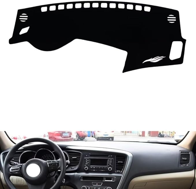 leather dashboard cover Compatible with KIA K5 2011-2015，dash cover（black）