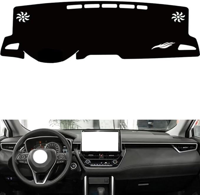 leather dashboard cover Compatible with Toyota Frontlander，dash cover（black）