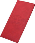HARFINGTON Car Registration and Insurance Holder 9.65" x 4.92" PU Leather Vehicle Glove Box Organizer Storage Accessories Men Women Car ID Holder for License ID Card Bank Card, Red