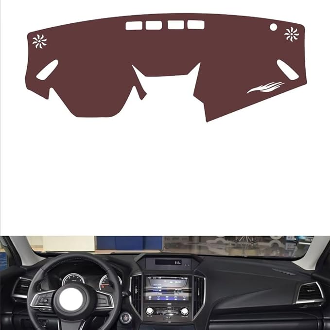 generic leather dashboard cover Compatible with SubaruSubaru FORESTER 2019-2024，dash cover, Non-Slip Dash Cover, Dash mat Dashboard Cover, Interior Dash Covers, brown