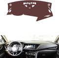 Leather Dashboard Cover Compatible with Buick Envision Plus (No Warning Light,Dash Board Cover mat Anti-Slip Sun-Proof and dust-Proof(Brown)