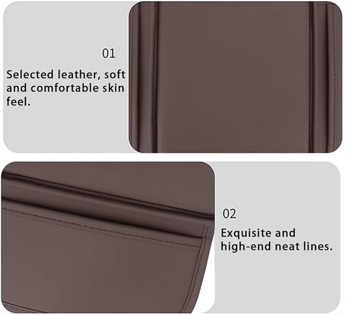 Car Armrest Box Pad for Infiniti QX60/Q50L/QX50/QX55/Q60 Leather Car Armrest Box Cushion Waterproof Center Console Mat Armrest Mat Armrest Cover Accessories,Brown-Without Storage Bag