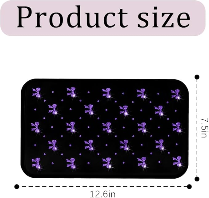 Car Center Console Cover, Waterproof Leather Bow Ribbon Vehicle Arm Rest Pad, Comfortable Automotive Interior Seat Box Armrest Protection Cushion Accessories, Universal Fit (Purple)