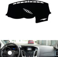 leather dashboard cover Compatible with FORD NEW Focus (speakers) 2012-2018，dash cover（black）