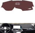 Leather Dashboard Cover Compatible with BMW X7 (no hud) 2019-2022,Dash Board Cover mat Anti-Slip Sun-Proof and dust-Proof(Brown)