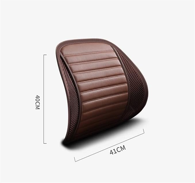 Leather Lumbar Support Seat Cushion with Mesh Breathable Car Seat for Lower Back Pain, Ergonomic Backrest for Office Chairs Car(Blue)