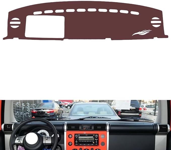 Leather Dashboard Cover Compatible with Toyota FJ Cruiser，Dash Cover, Non-Slip Dash Cover, Dash mat Dashboard Cover, Interior Dash Covers