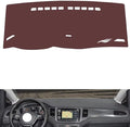 Leather Dashboard Cover Compatible with VW Golf（Storage Box）,Dash Board Cover mat Anti-Slip Sun-Proof and dust-Proof(Brown)