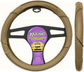 Majic Slip-On Steering Wheel Cover with Sports Line Design, Large - 1 Ea. (Beige/Black)