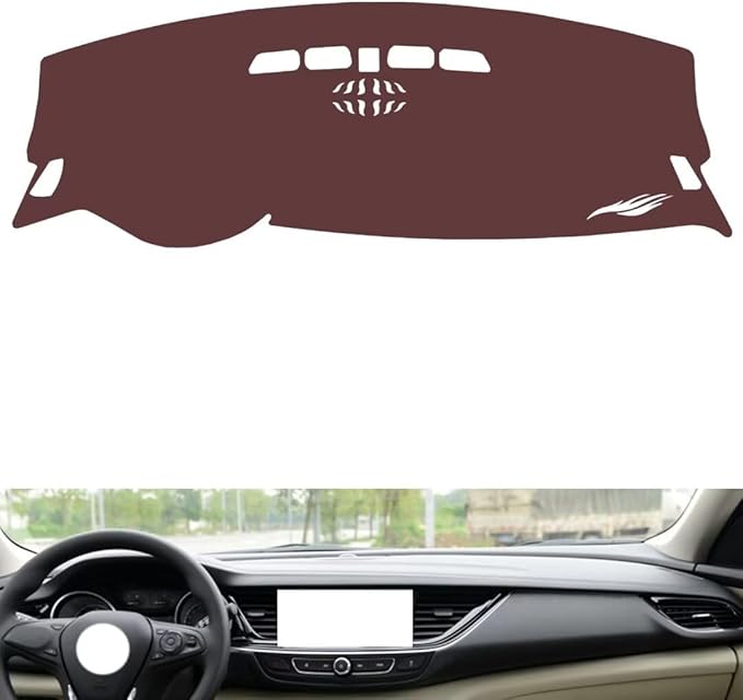 Leather Dashboard Cover Compatible with Buick Regal（NO HUD） 2017-2024,Dash Board Cover mat Anti-Slip Sun-Proof and dust-Proof(Brown)