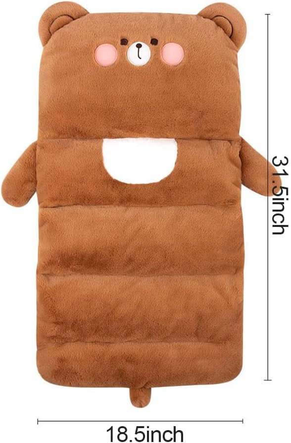 Cute Car Seat Cushion, Cartoon Plush Car Pillow for Driving Seat, Lumbar Support Pillow for Car with Anti-Slip Design, All-Season Car Headrest and Back Pillow for Cars, Chair, Wheelchair (Rabbit)