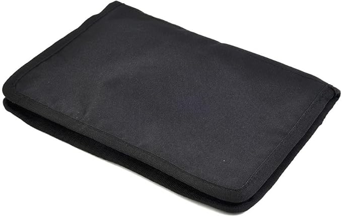 Car Glove Box Organizer Storage Folder for Documents and Manuals, 600D Oxford Cloth with Zippered Pocket and Elastic Loop, Black