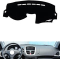 leather dashboard cover Compatible with Peugeot 207，dash cover（black）