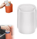 Universal Leather Car Door Cup Holder Trash Can, Leakproof Car Trash Bin,Multifunctional Back Seat Car Organizer for Hold Phones, Snacks, Drinks (White)