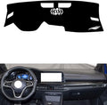 Leather Dashboard Cover Compatible with VW Golf 8 (NO HUD) 2021-2024，Dash Cover（Black）