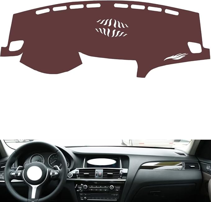 Leather Dashboard Cover Compatible with BMW X3 (NO HUD 2011-2016,Dash Board Cover mat Anti-Slip Sun-Proof and dust-Proof(Brown)
