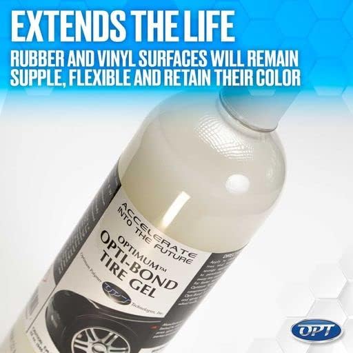 Optimum Opti-Bond Tire Gel – Sling Free Shine, Long Lasting Dressing; Water Based Gel Spray; Vinyl, Plastic and Trim Dressing; Great for Tire Shine & Vinyl Trim Care (8 Oz)