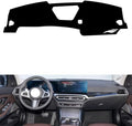 leather dashboard cover Compatible with BMW NEW 3 series (NO HUD 2023-2024，dash cover（black）