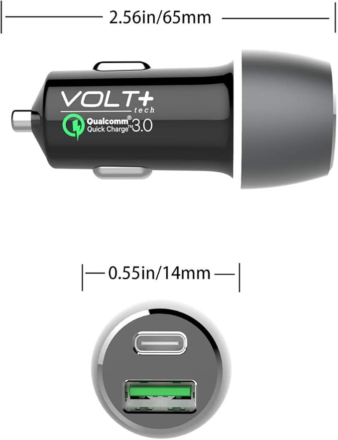PRO 33 Watt Car Kit Compatible with LG 16T90Q-K.AAG6U1 Plus Data, Durable Quick Adaptive Fast Charging Dual USB-C/MicroUSB Long 4ft Cables