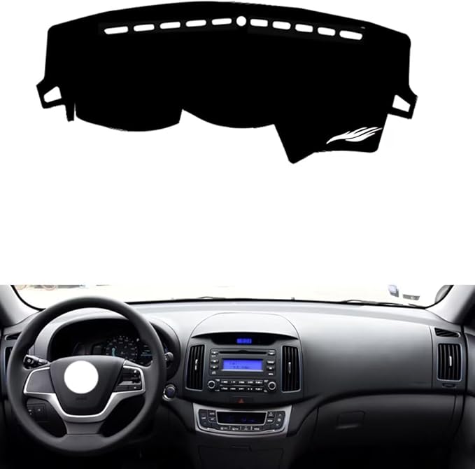 leather dashboard cover Compatible with HyundaiHyundai Elantra EV 2017，dash cover（black）