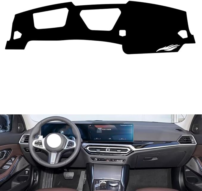 leather dashboard cover Compatible with BMW M3 2022-2023，dash cover（black）
