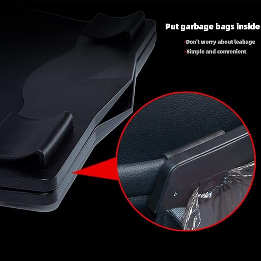 Car Leather Trash Bag Smart LED Waterproof Organizer Storage Garbage Can (Red)