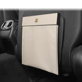 Bmolpt Custom Interior Accessories Waterproof Car Can Trash Multipurpose Hanging Garbage Bag Collapsible Garbage Can Magnet Storage Bags For Car Back Seat PU Leather Closure Design(WHITE)