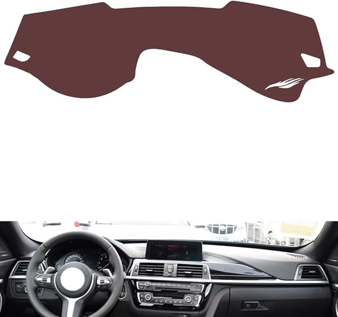 Leather Dashboard Cover Compatible with BMW 3 Series/GT (No Speaker 2013-2019,Dash Board Cover mat Anti-Slip Sun-Proof and dust-Proof(Brown)