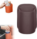 Universal Leather Car Door Cup Holder Trash Can, Leakproof Car Trash Bin,Multifunctional Back Seat Car Organizer for Hold Phones, Snacks, Drinks (Brown)
